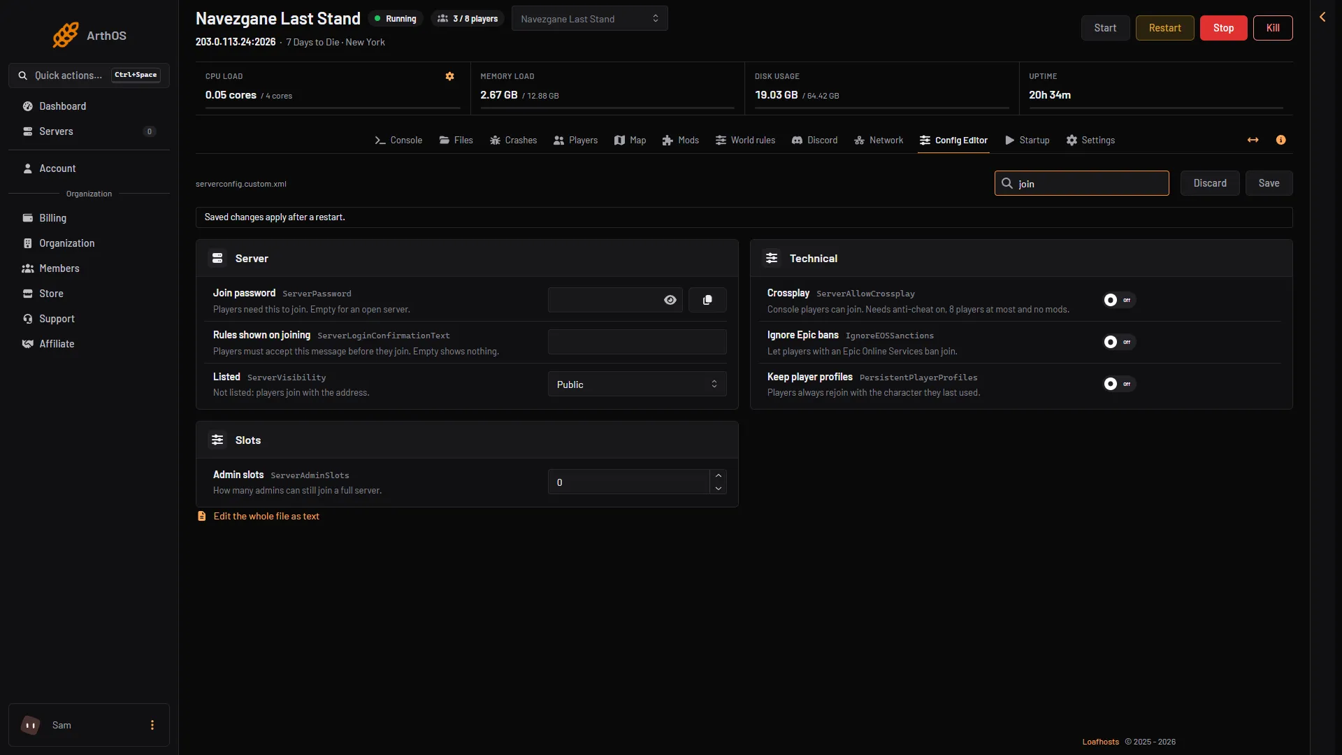 The Config Editor with Rules shown on joining and Join password found by search
