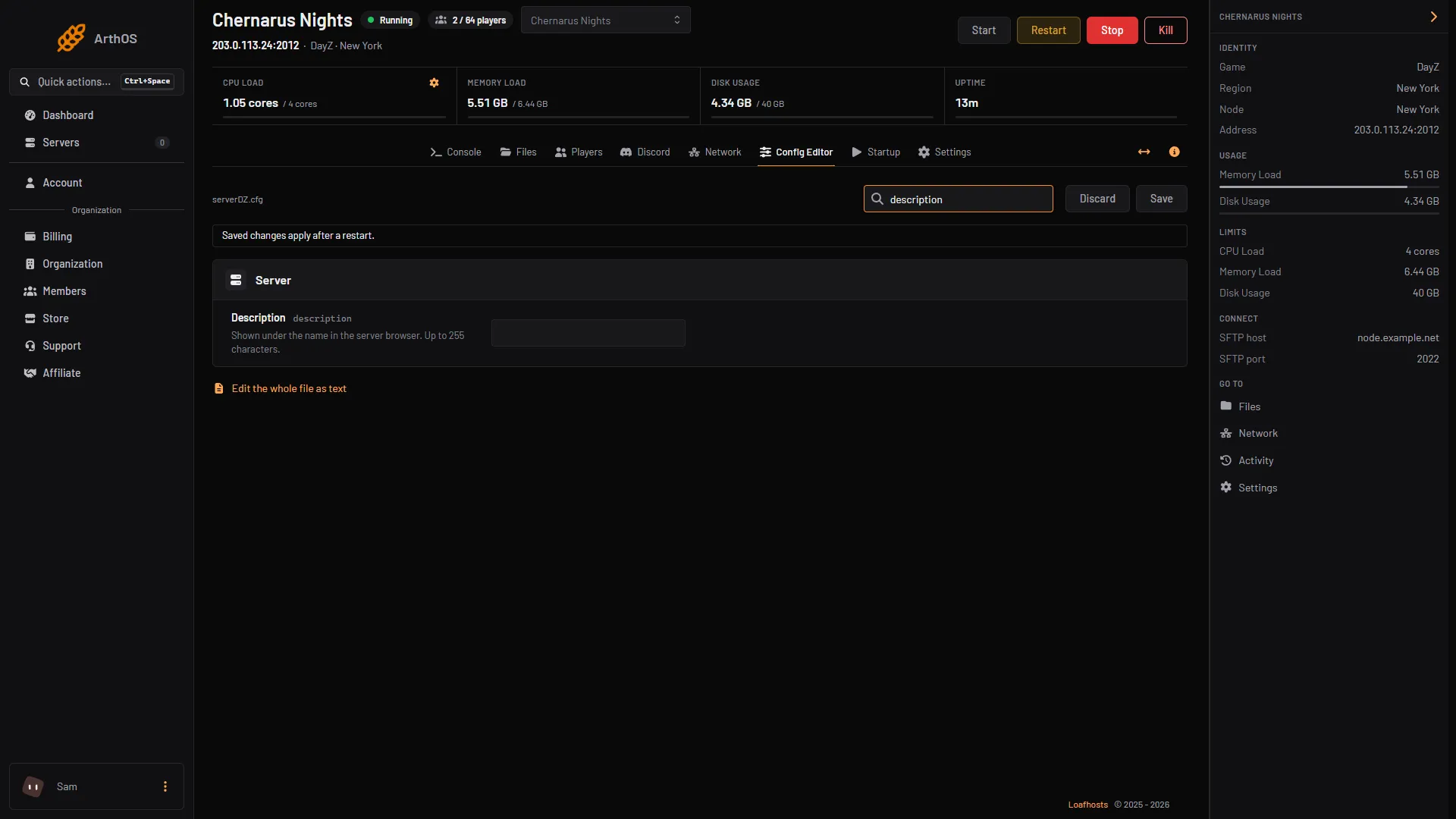 Description and Seconds between messages in Config Editor