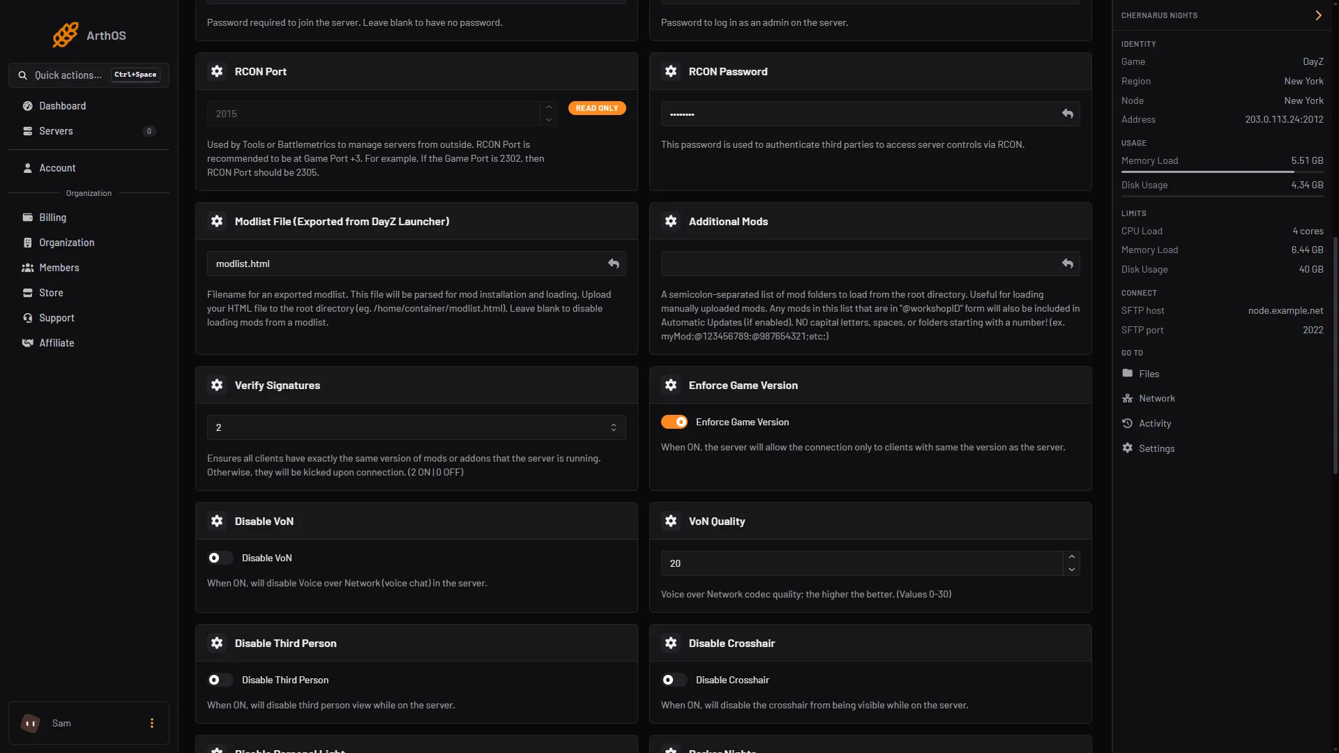 The Additional Mods field on the Startup page