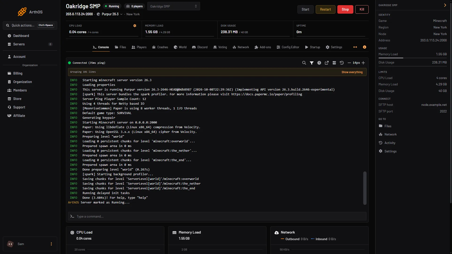 The command box in the Console tab