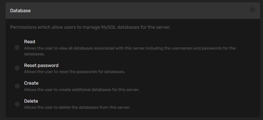 Database permissions